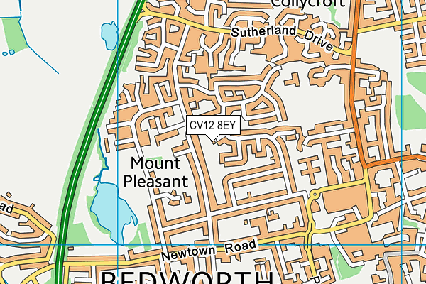 CV12 8EY map - OS VectorMap District (Ordnance Survey)