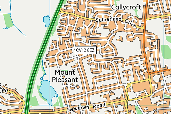 CV12 8EZ map - OS VectorMap District (Ordnance Survey)