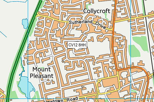 CV12 8HH map - OS VectorMap District (Ordnance Survey)