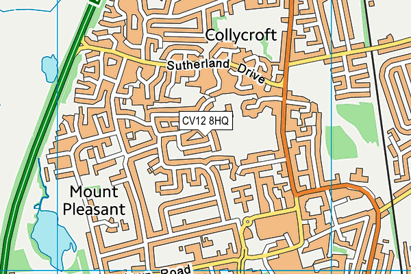 CV12 8HQ map - OS VectorMap District (Ordnance Survey)