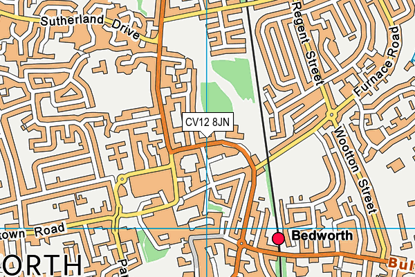 CV12 8JN map - OS VectorMap District (Ordnance Survey)