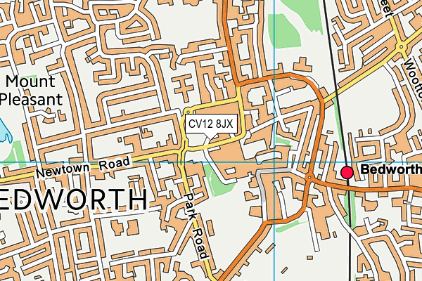 CV12 8JX map - OS VectorMap District (Ordnance Survey)