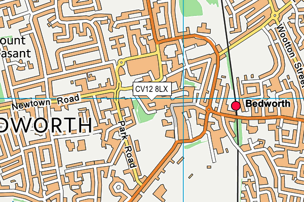 CV12 8LX map - OS VectorMap District (Ordnance Survey)