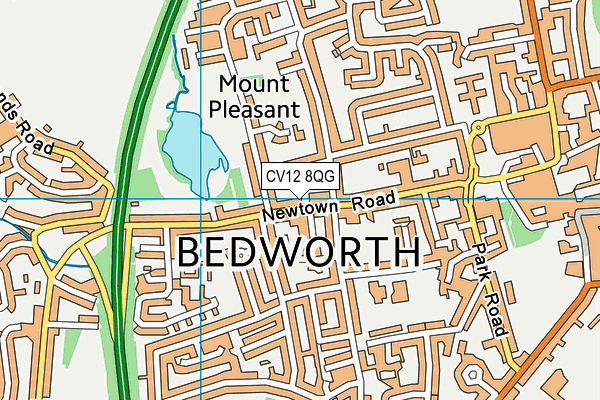 CV12 8QG map - OS VectorMap District (Ordnance Survey)