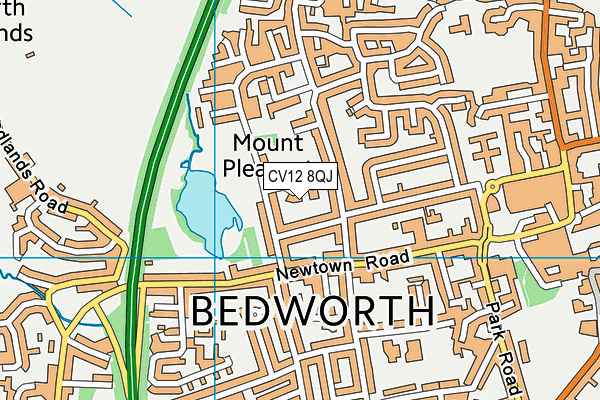 CV12 8QJ map - OS VectorMap District (Ordnance Survey)