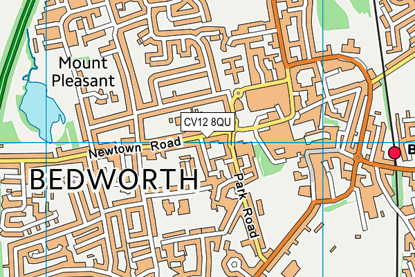 CV12 8QU map - OS VectorMap District (Ordnance Survey)