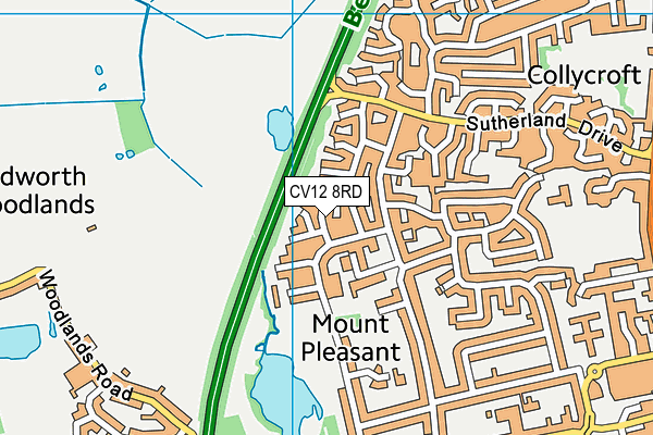 CV12 8RD map - OS VectorMap District (Ordnance Survey)