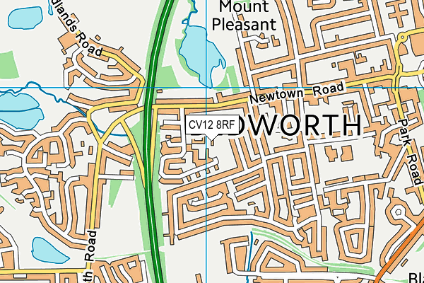 CV12 8RF map - OS VectorMap District (Ordnance Survey)