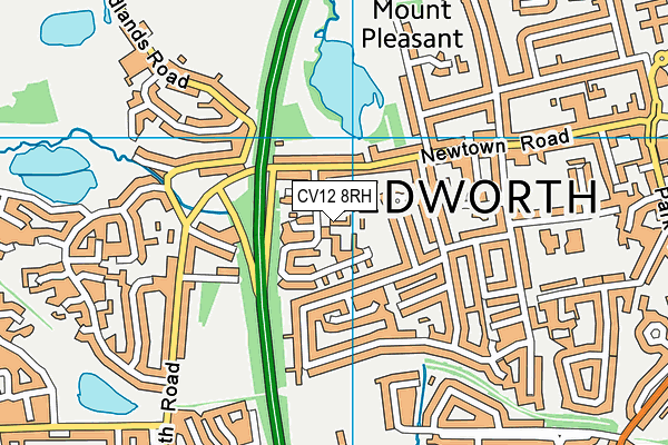 CV12 8RH map - OS VectorMap District (Ordnance Survey)