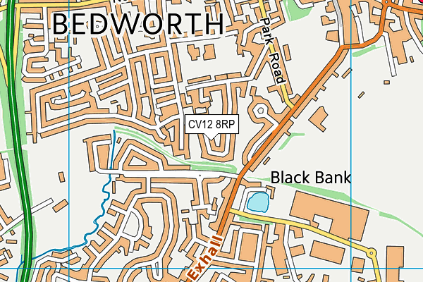 CV12 8RP map - OS VectorMap District (Ordnance Survey)