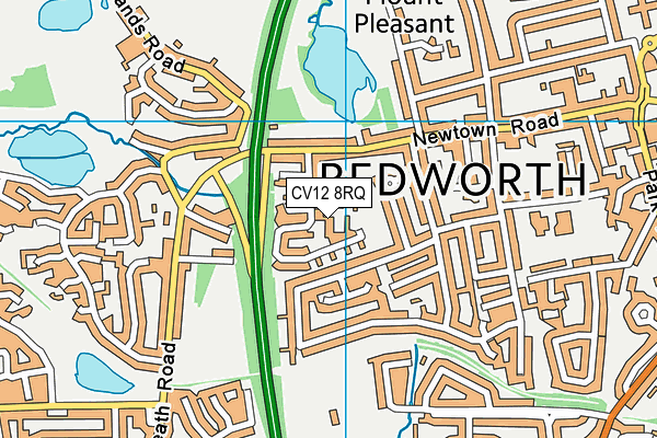 CV12 8RQ map - OS VectorMap District (Ordnance Survey)