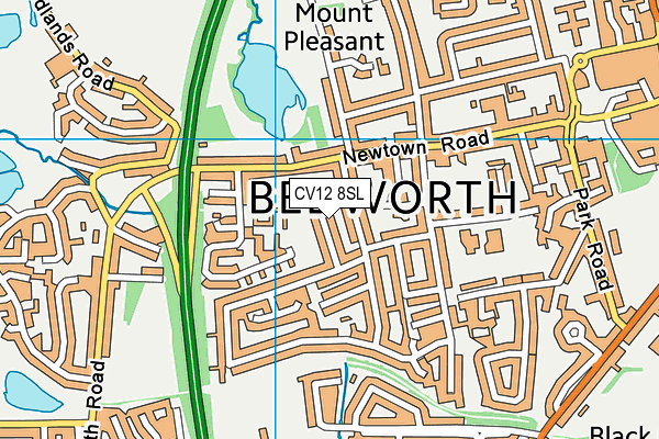 CV12 8SL map - OS VectorMap District (Ordnance Survey)