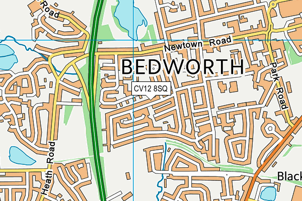 CV12 8SQ map - OS VectorMap District (Ordnance Survey)