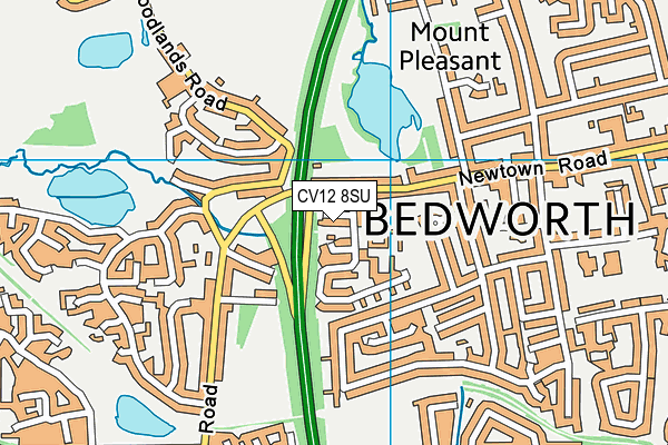 CV12 8SU map - OS VectorMap District (Ordnance Survey)