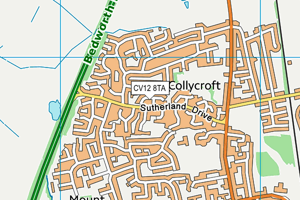 CV12 8TA map - OS VectorMap District (Ordnance Survey)