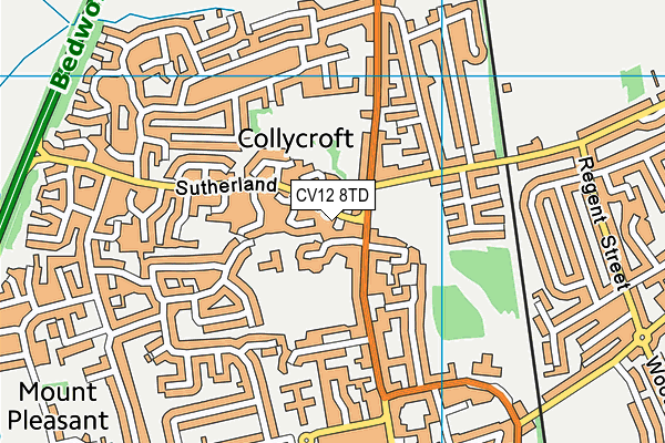 CV12 8TD map - OS VectorMap District (Ordnance Survey)