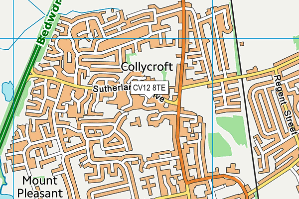 CV12 8TE map - OS VectorMap District (Ordnance Survey)