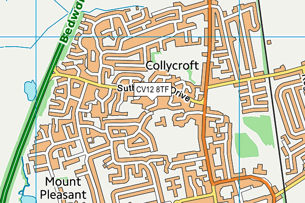 CV12 8TF map - OS VectorMap District (Ordnance Survey)