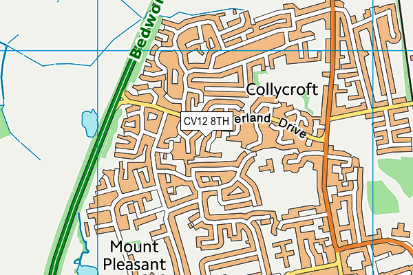 CV12 8TH map - OS VectorMap District (Ordnance Survey)