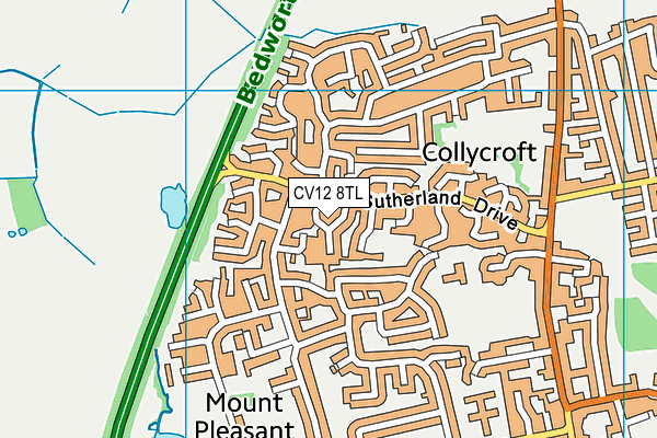 CV12 8TL map - OS VectorMap District (Ordnance Survey)