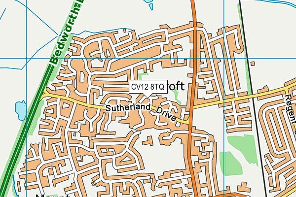 CV12 8TQ map - OS VectorMap District (Ordnance Survey)