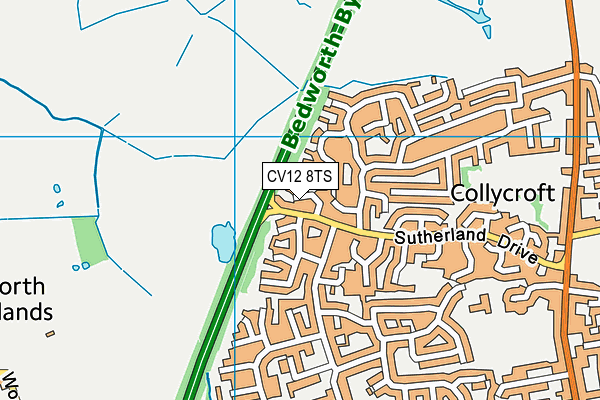 CV12 8TS map - OS VectorMap District (Ordnance Survey)