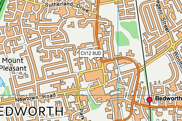 CV12 8UD map - OS VectorMap District (Ordnance Survey)