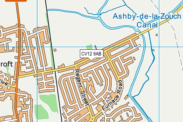 CV12 9AB map - OS VectorMap District (Ordnance Survey)