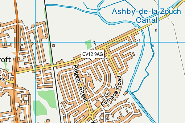 CV12 9AG map - OS VectorMap District (Ordnance Survey)