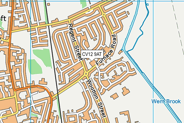 CV12 9AT map - OS VectorMap District (Ordnance Survey)