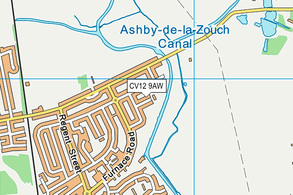 CV12 9AW map - OS VectorMap District (Ordnance Survey)