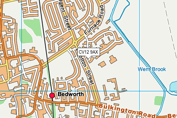 CV12 9AX map - OS VectorMap District (Ordnance Survey)