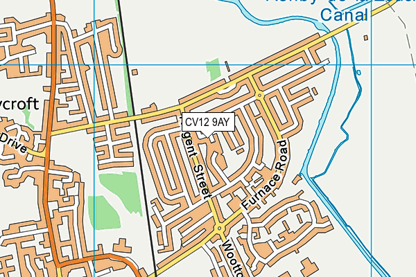 CV12 9AY map - OS VectorMap District (Ordnance Survey)