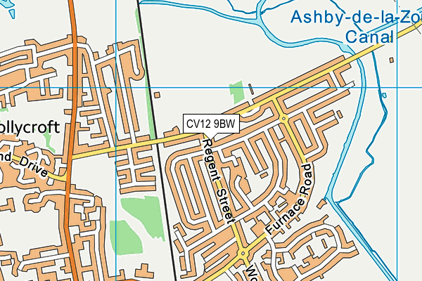 CV12 9BW map - OS VectorMap District (Ordnance Survey)