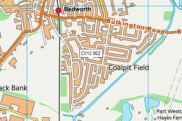 CV12 9EZ map - OS VectorMap District (Ordnance Survey)