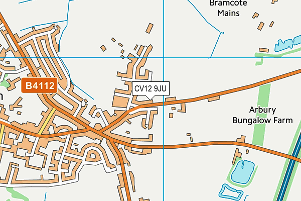 CV12 9JU map - OS VectorMap District (Ordnance Survey)