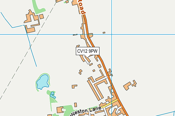 CV12 9PW map - OS VectorMap District (Ordnance Survey)