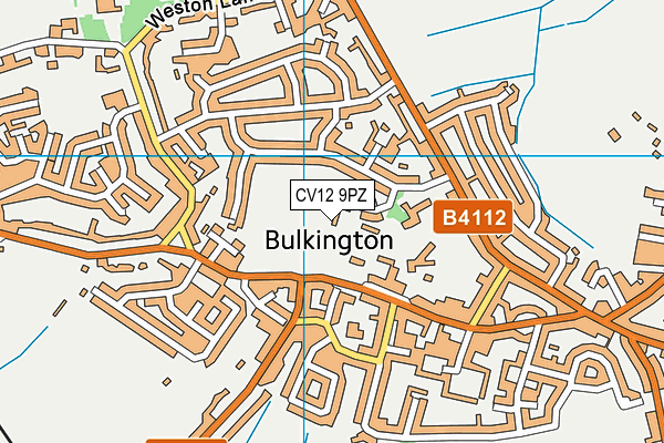 Bulkington Recreation Ground map (CV12 9PZ) - OS VectorMap District (Ordnance Survey)