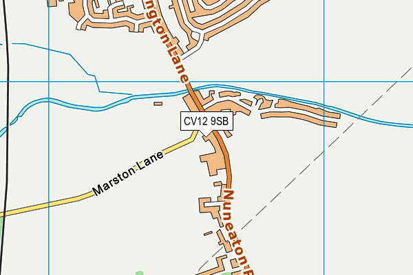 CV12 9SB map - OS VectorMap District (Ordnance Survey)
