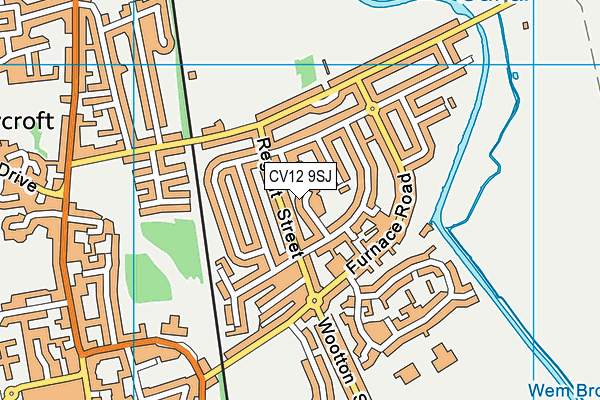 CV12 9SJ map - OS VectorMap District (Ordnance Survey)