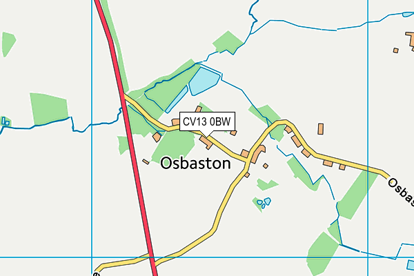CV13 0BW map - OS VectorMap District (Ordnance Survey)