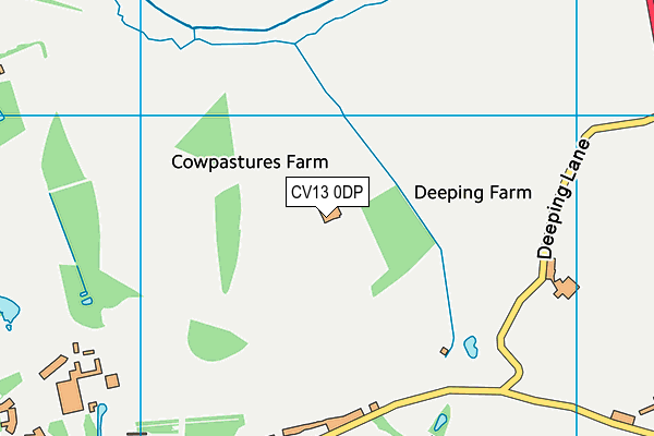 CV13 0DP map - OS VectorMap District (Ordnance Survey)