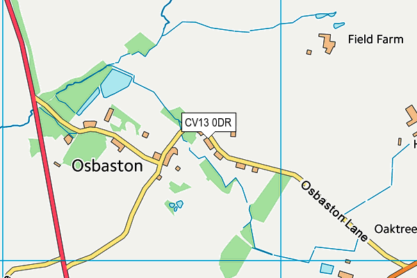 CV13 0DR map - OS VectorMap District (Ordnance Survey)