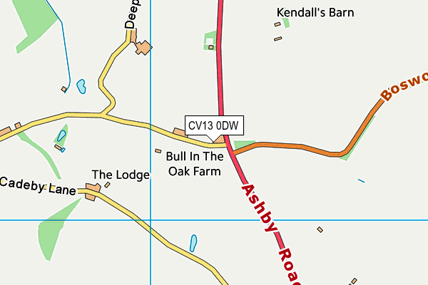 CV13 0DW map - OS VectorMap District (Ordnance Survey)