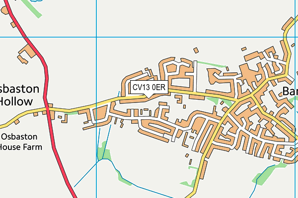 CV13 0ER map - OS VectorMap District (Ordnance Survey)
