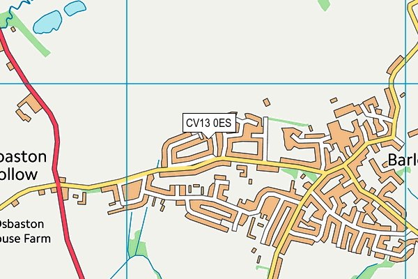 CV13 0ES map - OS VectorMap District (Ordnance Survey)