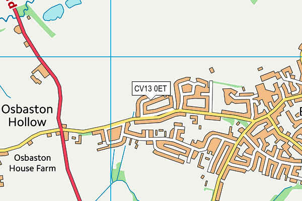 CV13 0ET map - OS VectorMap District (Ordnance Survey)