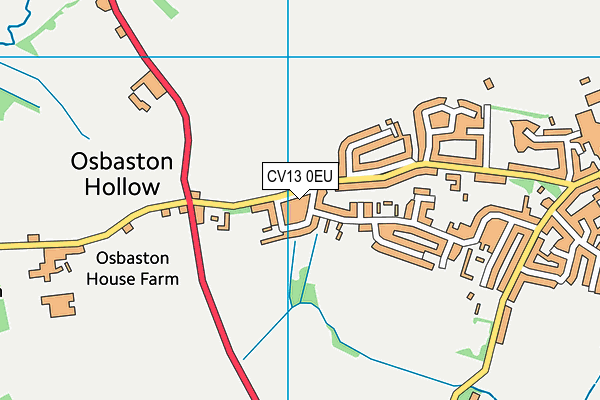 CV13 0EU map - OS VectorMap District (Ordnance Survey)