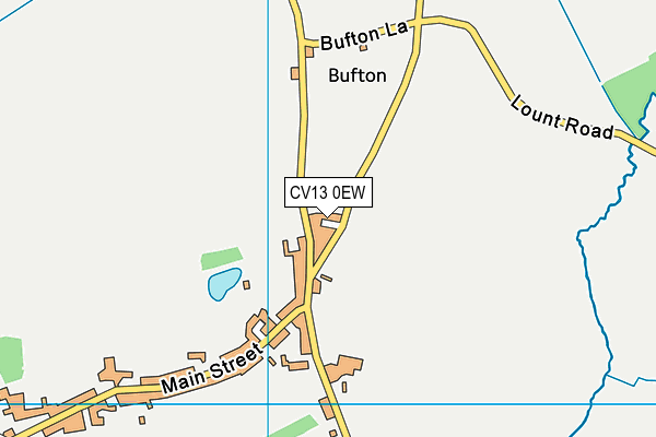 CV13 0EW map - OS VectorMap District (Ordnance Survey)