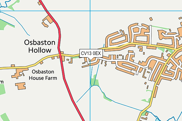 CV13 0EX map - OS VectorMap District (Ordnance Survey)